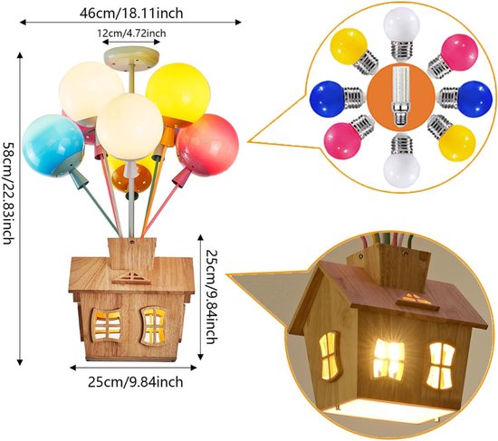 HEZIVO® Plafondlamp Kinderkamer - Kroonluchter Slaapkamer Kinderen - Inclusief Lampen - Jongens en Meisjes — afbeelding 3