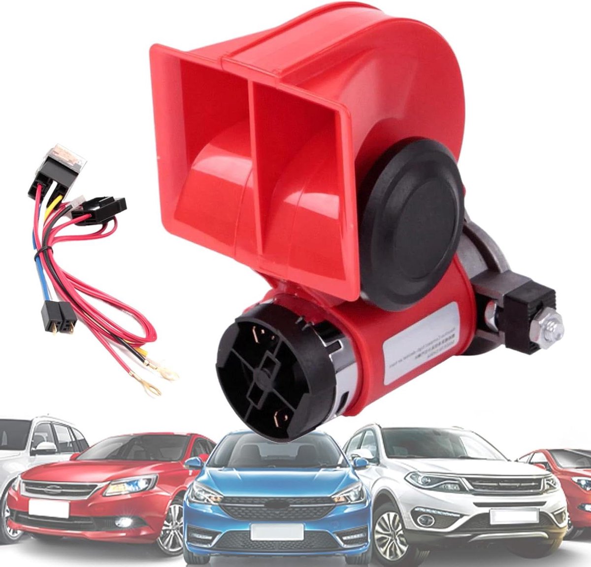 Lucht Hoorn - Claxon Auto - Verkeersveiligheid Verhogen - Dubbel Toon Systeem - 130 dB - Rood