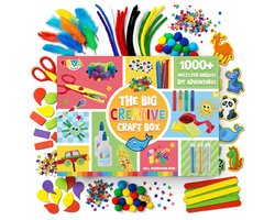 Joya Creative Knutselkoffer - 1000+ Onderdelen Knutselpakket voor Kinderen - Knutselen voor Kinderen en Meisjes - Knutselkoffer met Papier, Glitter, Foam, Pompoms en Inspiratieboek - Creatieve Knutselset 3+