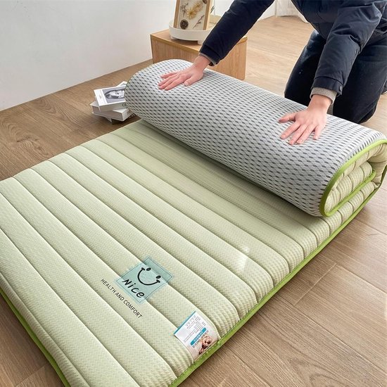 Opvouwbare Vloermatras - Draagbare Futon Mat - Comfortabel Slapen - Gelijkmatige Gewichtverdeling - 190x90x8cm - Groen — afbeelding 5