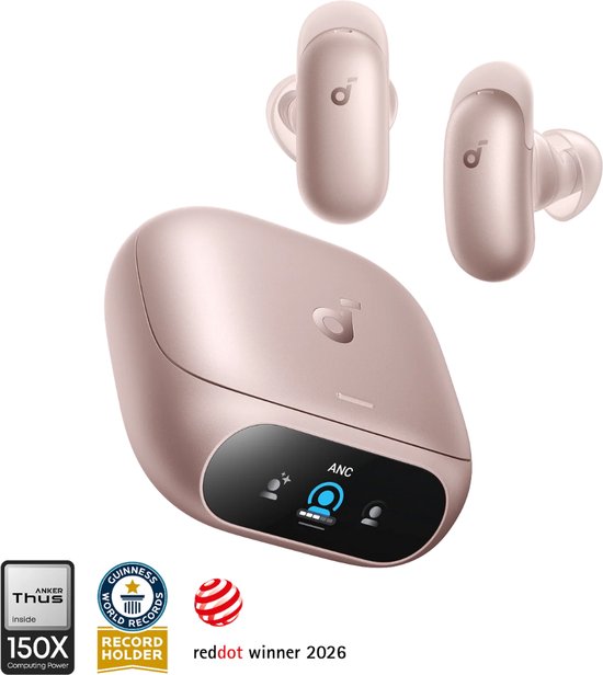soundcore Liberty 5 Pro by Anker, Anker Thus Al Chip, Kristalheldere Gesprekken, Noise Cancelling Oordopjes, Draadloze Oordopjes, ANC Met 6,5 U/28 U:Speeltijd, Snelladen, Draadloos Opladen