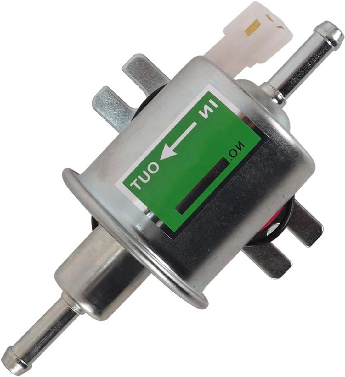Elektrische Brandstofpomp - Brandstofpomp Benzine Diesel - Motor Onderhouden - Zuiger Type Toevoer - 8 mm slangdiameter - Zilver