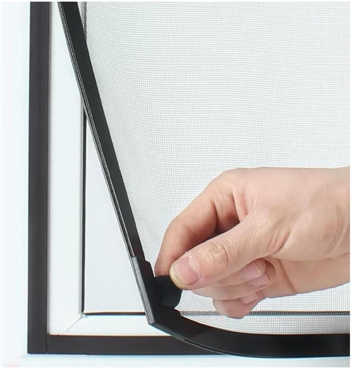 Verstelbaar Raamhor - Horren Raam Insectenhor - Buiten houden - Zelfmontage - 65x120cm - Grijs