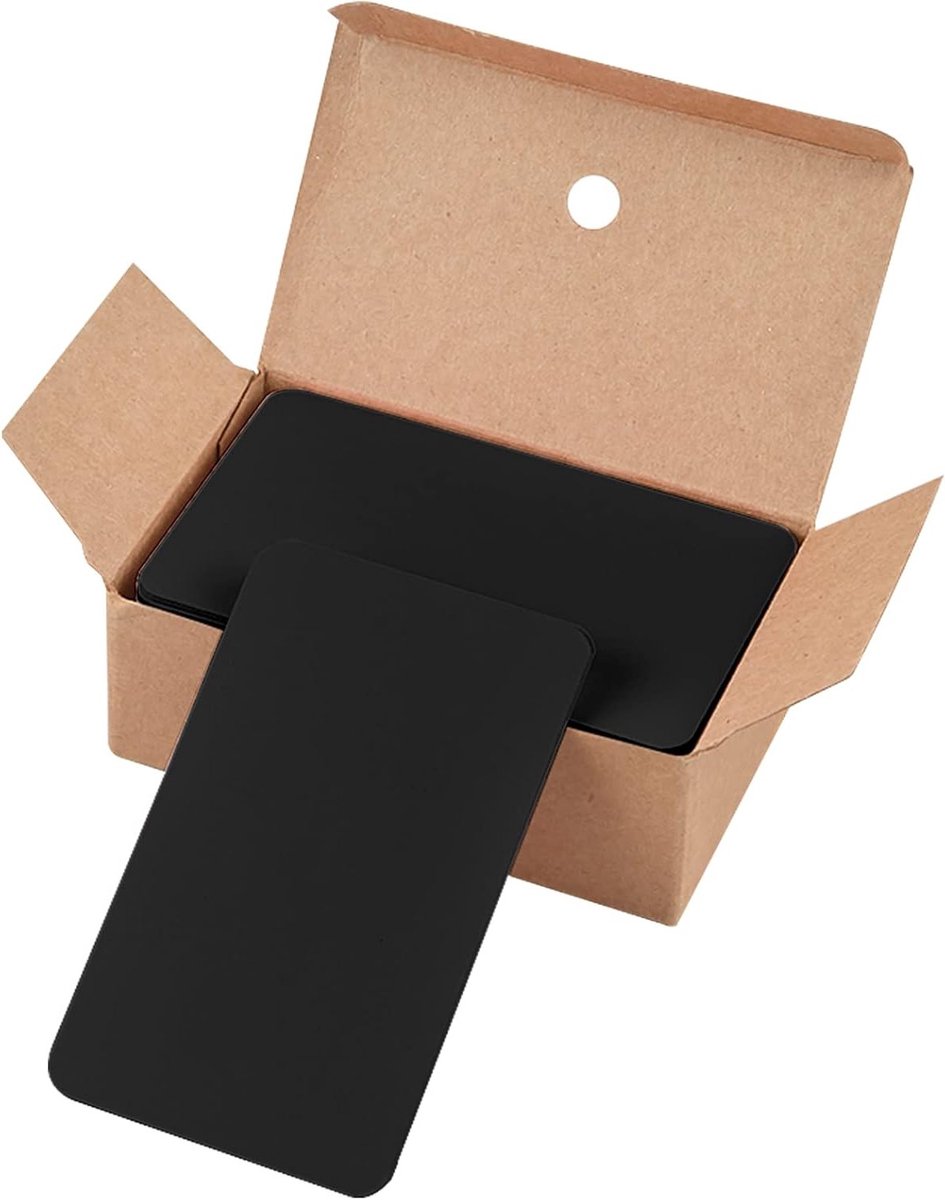Set van 100 Kraft Papieren Kaarten, Lege Visitekaarten, Dubbelzijdige Vouwkaarten voor Postkaarten, Bedankkaarten en Creatieve Projecten, 89 x 52 mm