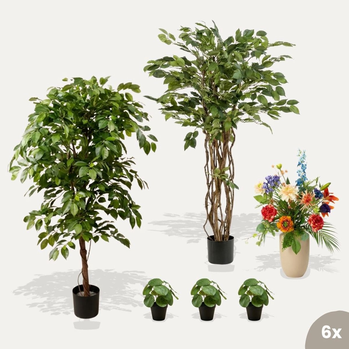 Lente deluxe set - 6 stuks - Kunstplanten - Bundelset