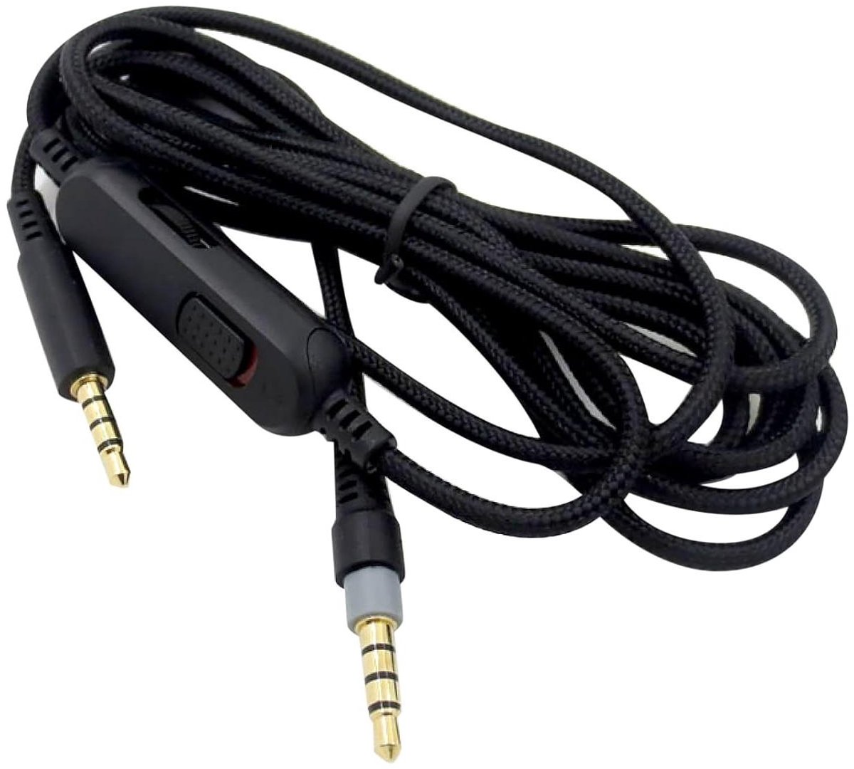 Oortelefoon Kabel - Audio Cord Lijn - Gaming Headsets - Inline Volume Mute - 2 meter - Zwart