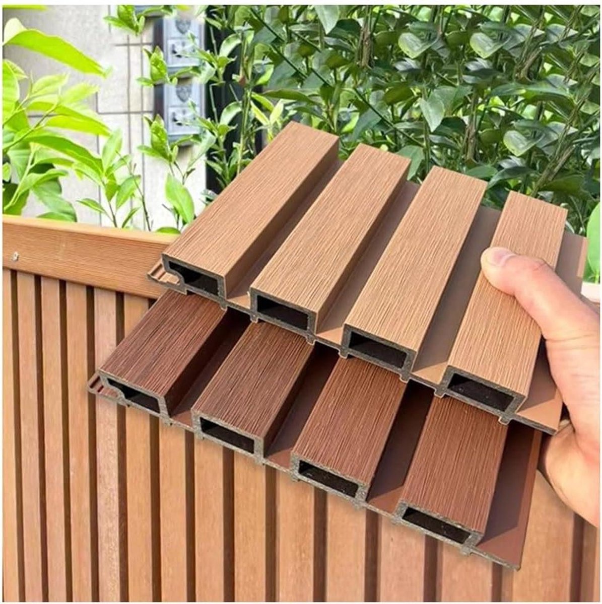 Privacy Scherm - Tuinscherm Composiet - Buitenruimte Inrichten - 90% Visuele Privacy - 22x160 cm - Zilver