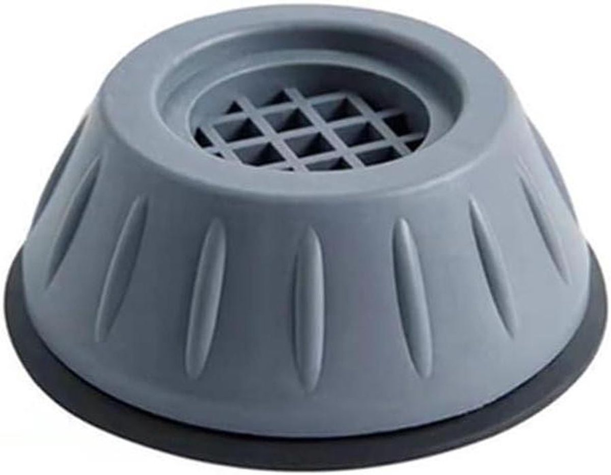 Anti Vibratie Voeten Pads - Wasmachine Dempers - Apparaten Stabiliseren - Antislip en Geluiddempend - 8 cm onderdiameter - Grijs