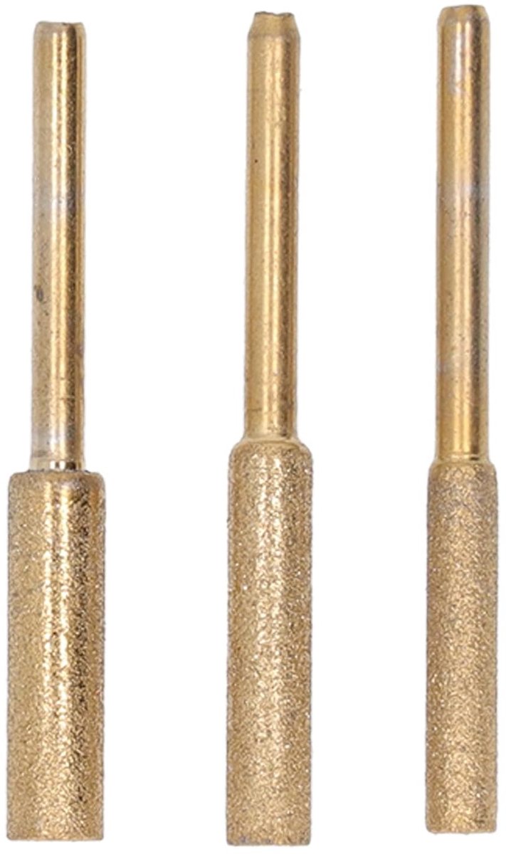 Slijpbits Set - Slijpstiften Slijpkop - Kettingzaag Onderhoud - Titanium Gecoat - 18 Delig 3mm - Grijs — afbeelding 2