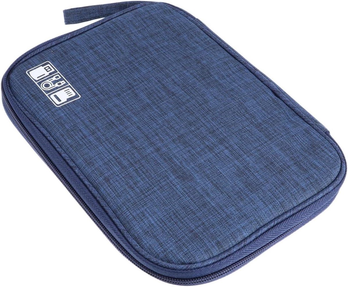 Opbergtas - Organizer Tas - Elektronica Opbergen - Mesh Vakken - 23x16CM - Navy