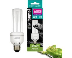 UVB Lamp - Compacte Reptielenlamp - Terrarium Verlichting - Hoge Lichtopbrengst - 13 Watt - Gemengde kleuren