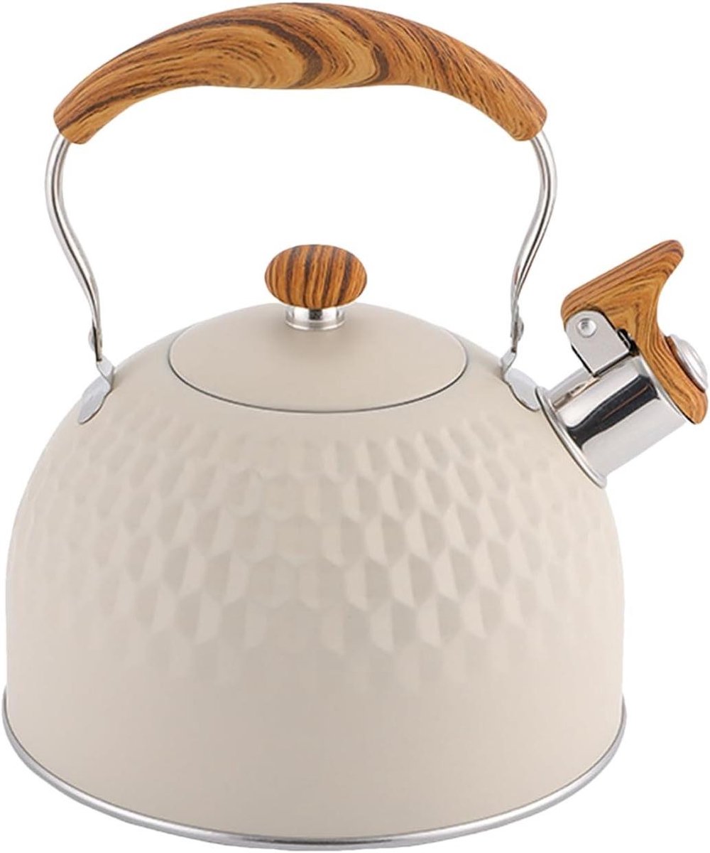 Theeketel Roestvrij Staal - Waterketel Fornuis - Water Koken - Inductie Compatibel - 25 Liter - Zwart