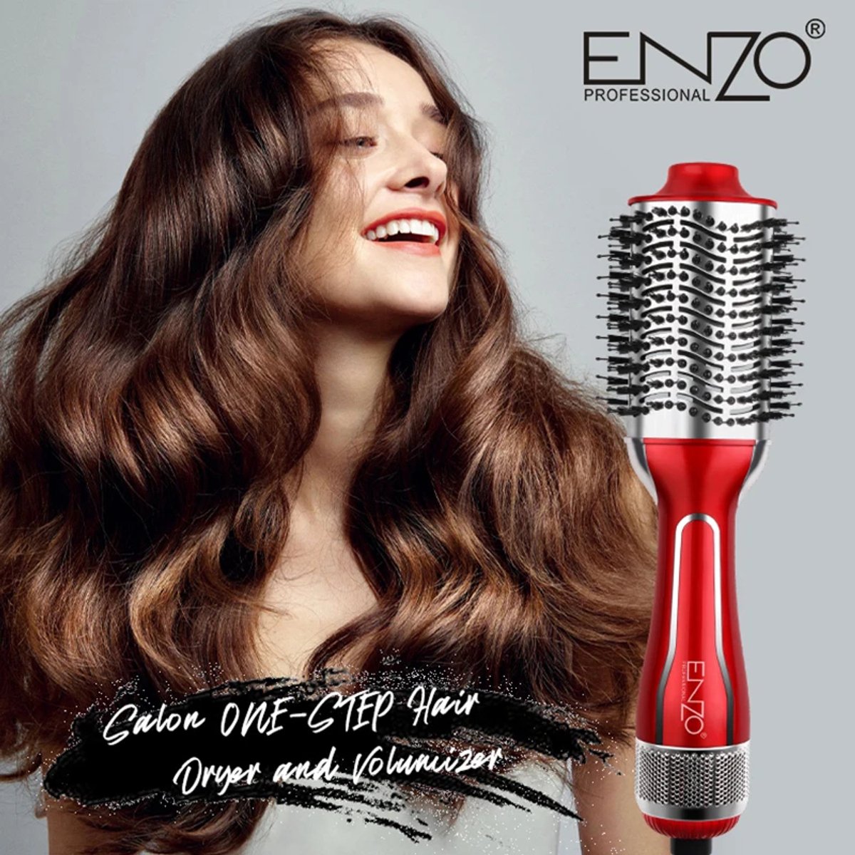 Viatel Collection Salon One-Step Haardroger met geïntegreerde borstel om je haar te stylen / 3-in-1 Föhnborstel - Magic brush - drogen en stylen - keramische borstel - Föhn