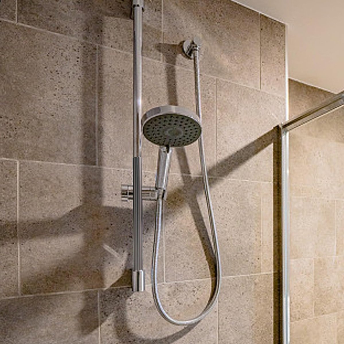 Douche verlengstuk - Douchebuis extensie - Douchecomfort verhogen - Roestvrij staal - 30 cm - Grijs