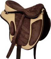 Boomloos Rijzadel - Flexibel Zadel - Paardrijden - Past op diverse paarden - 17 inch - Bruin Beige