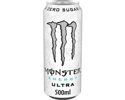 Monster Energy Ultra White 4 x 500 ml – Suikervrije Energiedrank – Verfrissend & Koolzuurhoudend – Multipack Blikjes