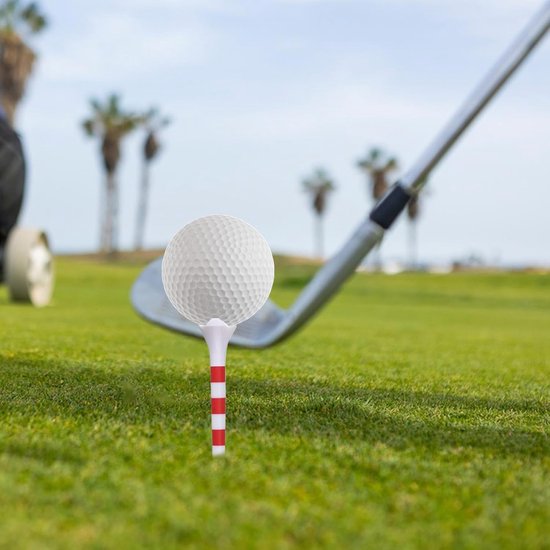 Golf Tees - Trainingsbalhouders - Golf Swing Oefenen - Kleurrijk gestreept design - 20 stuks 70 mm - Gemengde kleuren van GOLF — afbeelding 5