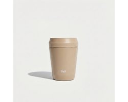 topl Reisbeker To Go Tumbler 12oz/350ml H158mm Beige Almond Twist to open, drink 360 Patented Lid Made with RCS (Recycled Steel ) certified recycled materials and vacuum insulated Travel Mug