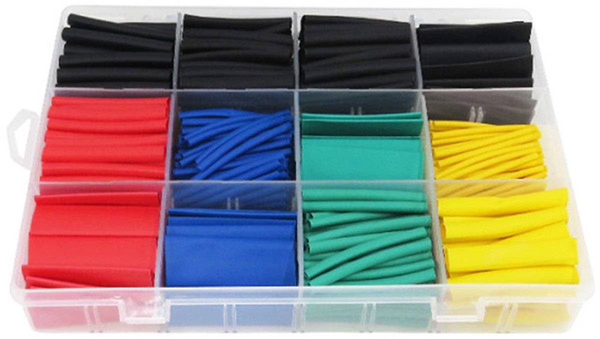 TOVBMUP Kabelschoen - Krimpkous Set - Kabelschoentjes Assortiment - Soldeerhulzen In Opbergdoos - 530-delig