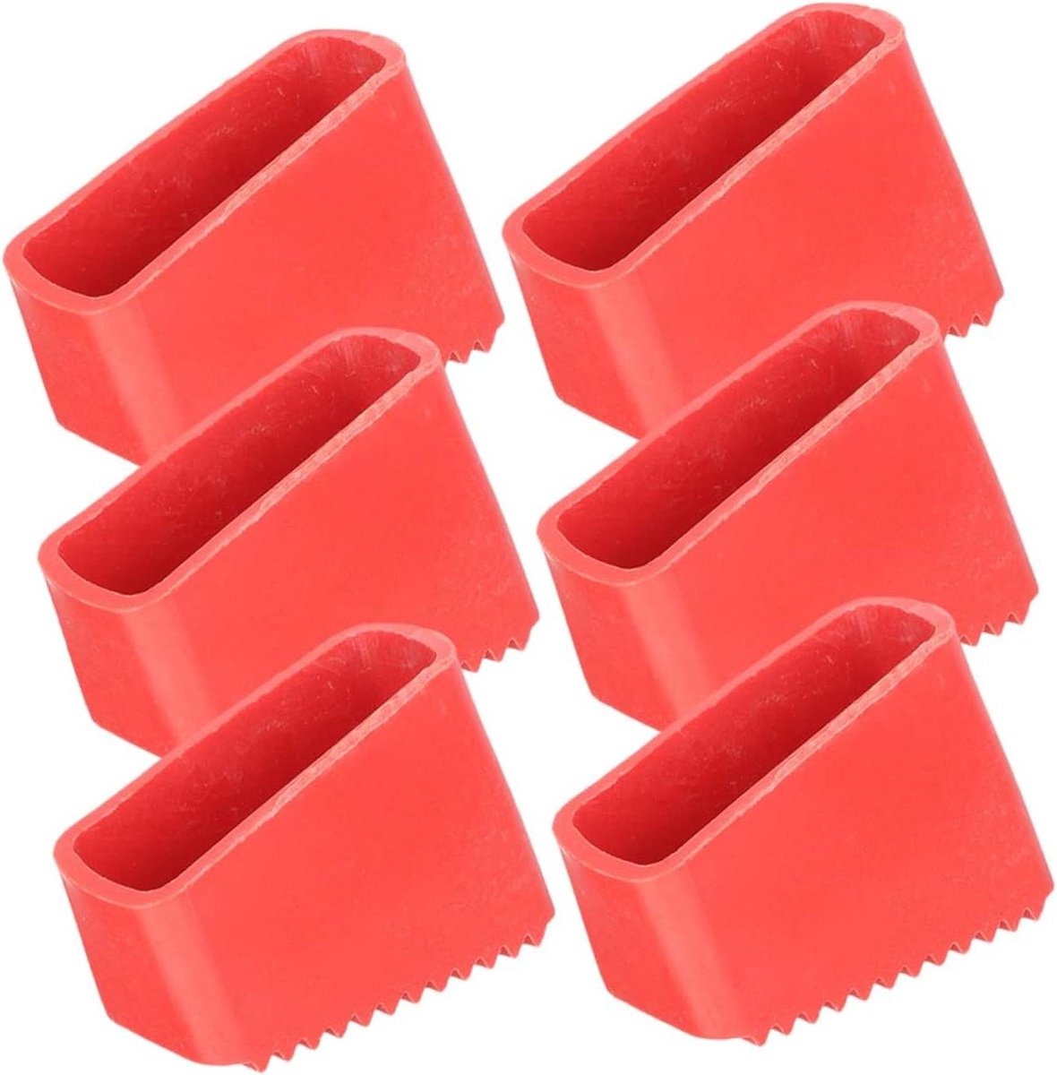 Laddervoet Hoezen - Ladderpoot Doppen - Vloer Beschermen - Antislip Ontwerp - 6 Stuks - Rood