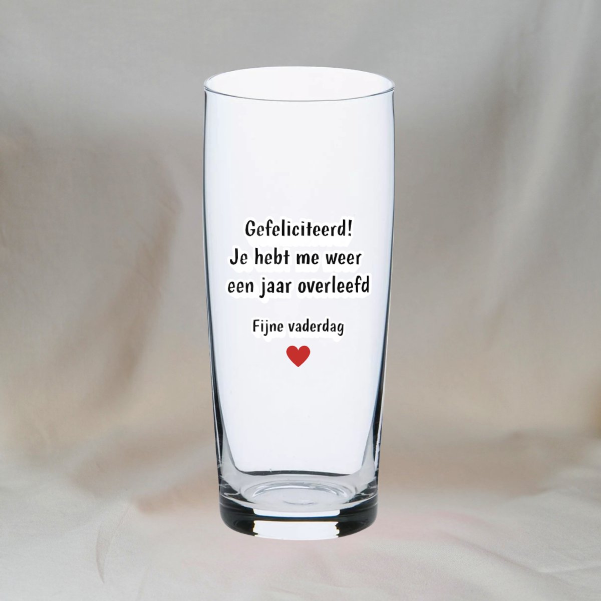 Papa Bierglas – Cadeau voor papa – “Gefeliciteerd Je Hebt Me Weer Een Jaar Overleefd” – Vaderdag Cadeau – Bierglas 19cl