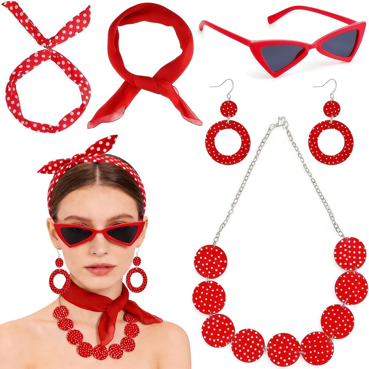 Carnaval kostuumaccessoires voor vrouwen: vintage 50s pin-up stijl, retro kleding en feestoutfits voor dames