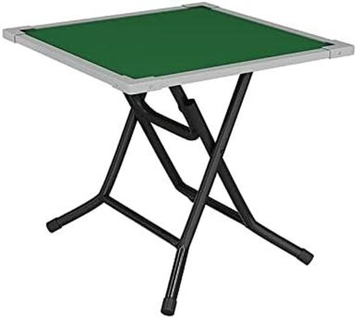 Opklapbare Speeltafel - Kaarttafel - Spelavonden Organiseren - Verstevigde Aluminium Randen - 88 cm Vierkant - Groen