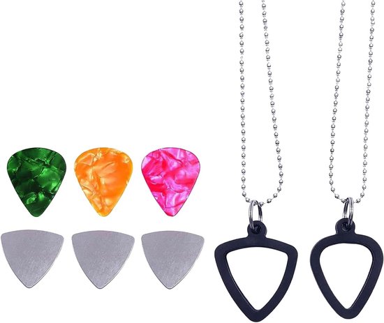 Guitar Pick Hanger Set van 2, Siliconen Ketting en Sleutelhanger voor Muziekaccessoires en Gitaarliefhebbers
