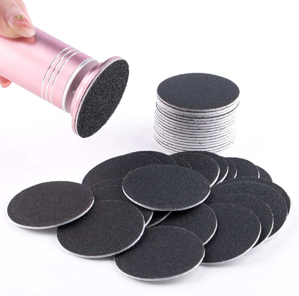 Zelfklevende Voetvijl Schuurpads voor Eeltverwijdering, 60 stuks, Geschikt voor Harde Dode Huid, 4,2 cm, #80 & #100 Schuurschijven voor Pedicure