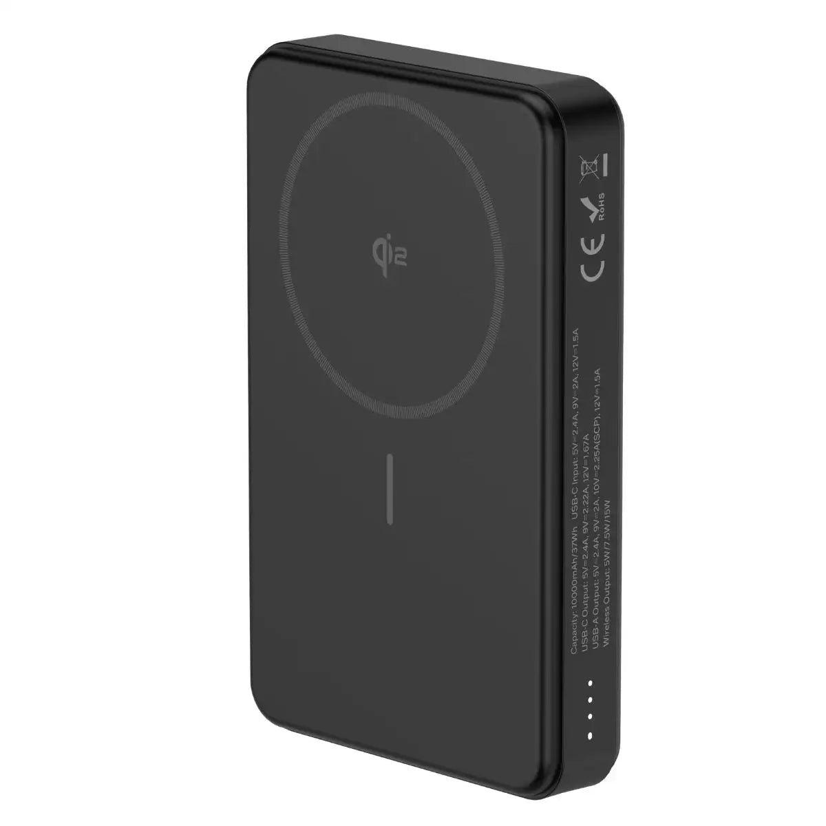 Scapade Magnetische Qi2 Powerbank (10.000 mAh/22.5W) – 15W Snelle Draadloze Oplading – USB-C PD 20W & USB-A 22.5W Super Snelle Oplading – LED Stroomindicatoren - Zwart
