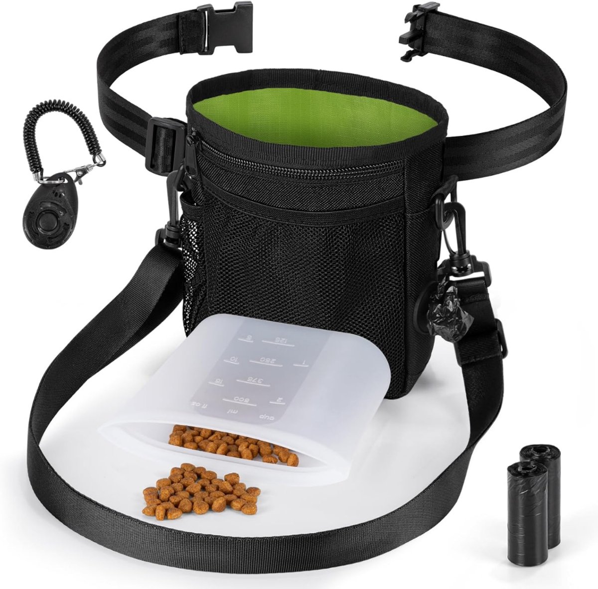 HEZIVO® Beloningstasje voor Honden - Beloningszakje - Agility Intelligentie Training - Met Poepzakjeshouder en Clicker