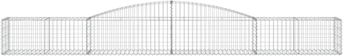 Gabion mand - Stenen kooi - Tuin decoratie - Stabiele constructie - 400x50x60 cm - Zilverkleurig