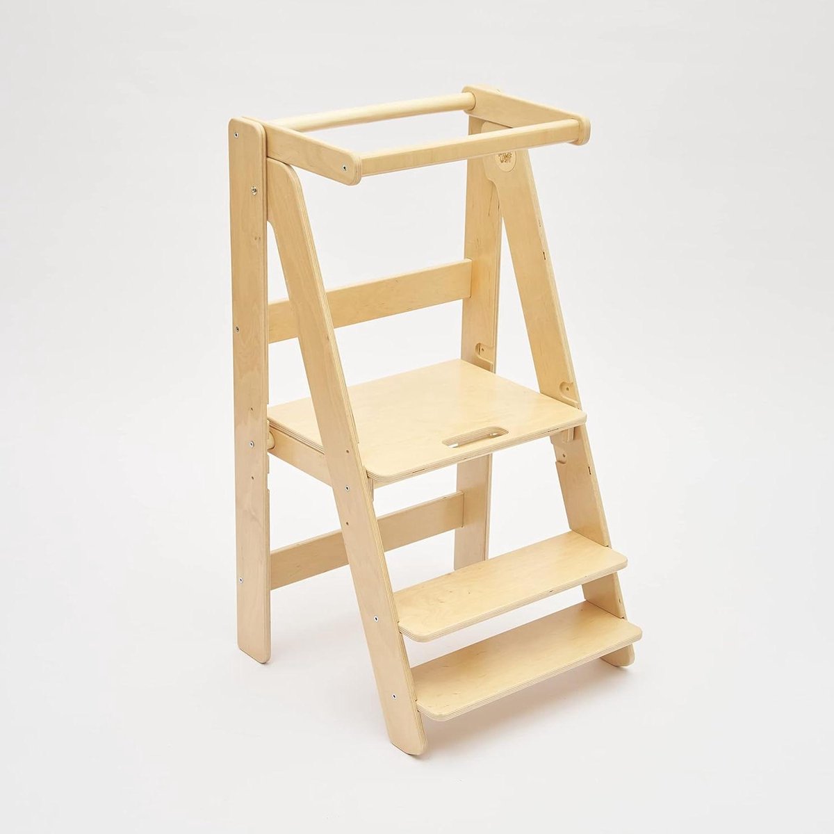 Leertoren Hout - Hulptoren Keuken - Kinderen Helpen - Inklapbaar Verstelbaar - 92 cm Hoog - Natuurlijk Hout