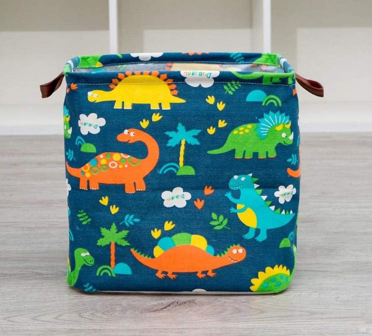 Wasmand Organizer - Opbergmand - Opruimen Thuis - Staat Zelfstandig - 32x32x32cm - Dinosaurus