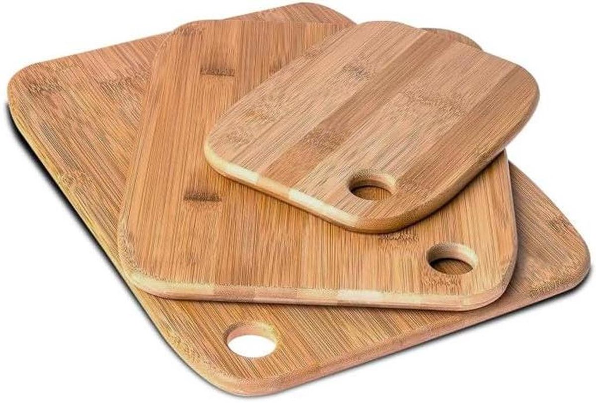 Bamboe snijplanken - Snijplank set - Keukenwerk - Duurzaam materiaal - 3 maten - Natuurlijk