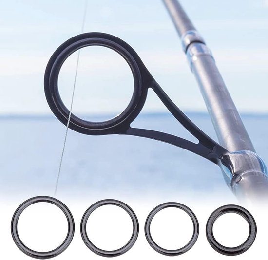 Reparatieset Hengel - Gids Ringen - Vissen Onderhoud - Keramische Inzetstukken - 10 Maten 20 Stuks - Zwart — afbeelding 3