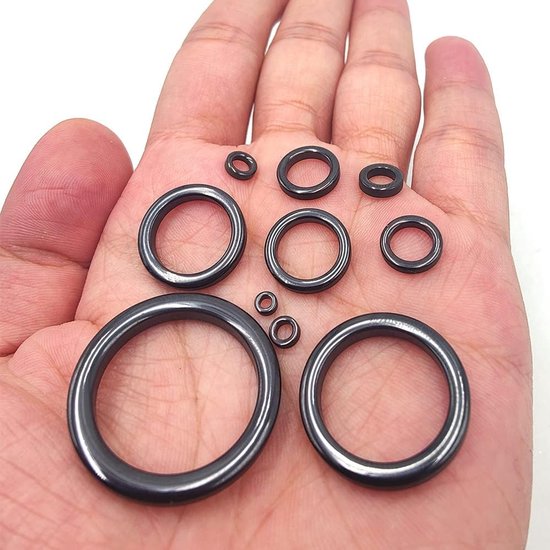Reparatieset Hengel - Gids Ringen - Vissen Onderhoud - Keramische Inzetstukken - 10 Maten 20 Stuks - Zwart — afbeelding 2