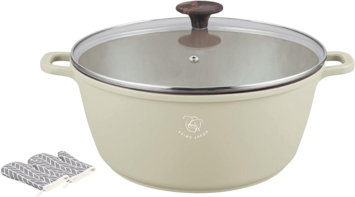 Kookpan - Sauspan - Dagelijks Koken - Gegoten Aluminium - 20 cm 2 liter - Beige