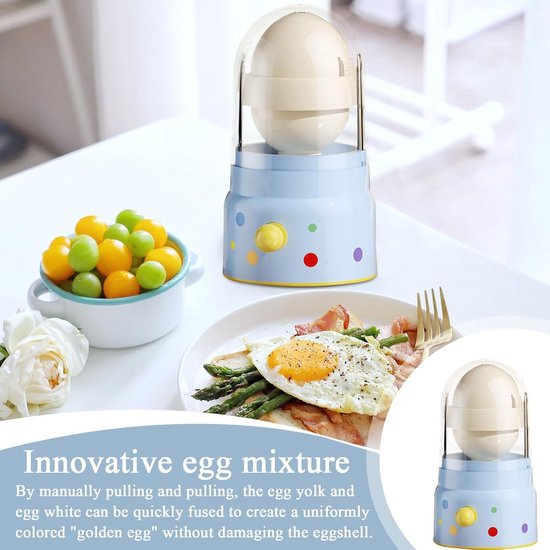 Eiermixer Handmatig - Keuken Schudder - Eieren Mixen - Breukvrije Bereiding - 9 x 9 x 9 cm - Blauw — afbeelding 3
