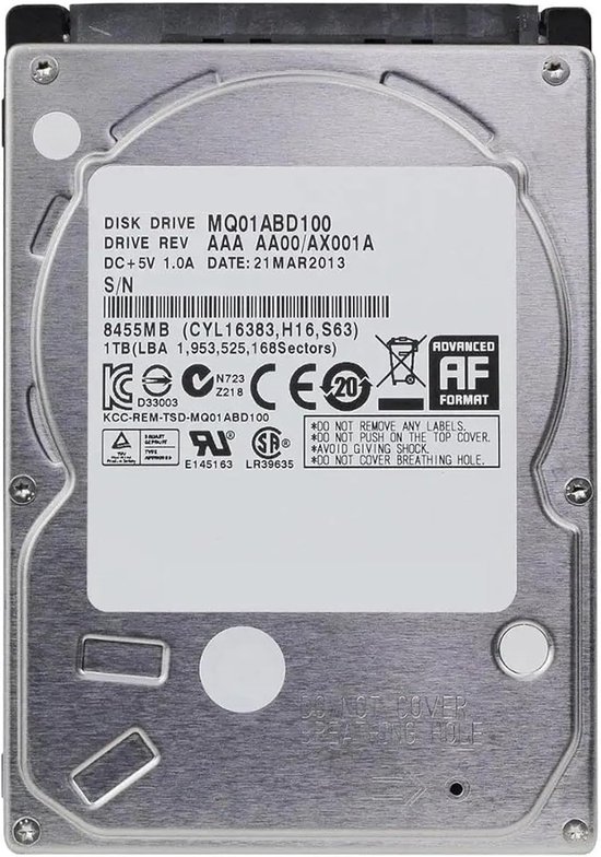 Interne Harde Schijf - HDD Laptop - Opslag Uitbreiden - 2.5 inch Formaat - 1000 GB - Zilver van Interne Harde Schijf — afbeelding 3
