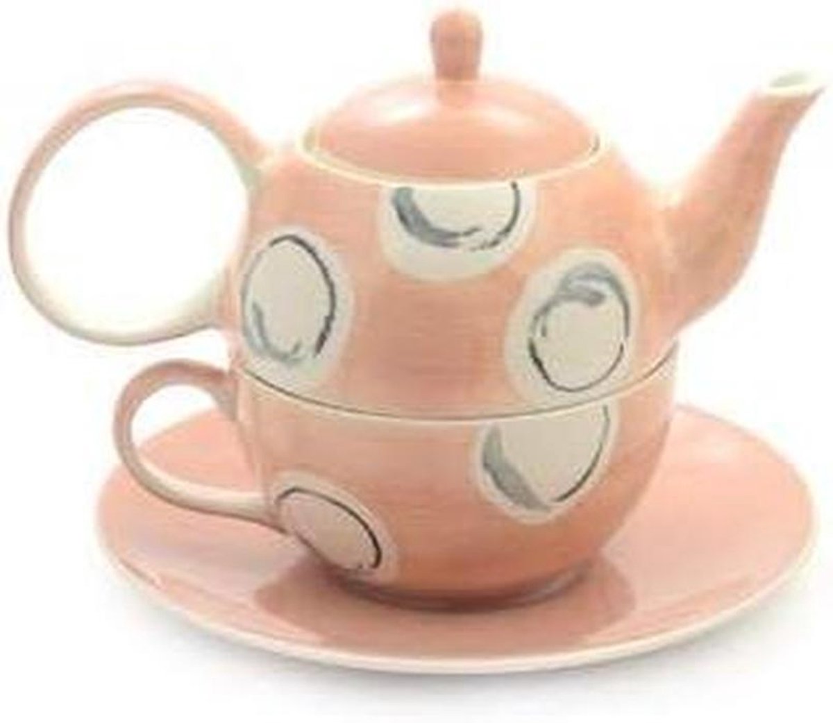 Theeset Eenpersoons - Thee voor één - Rustig Thee Drinken - Keramiek Set - 04 L pot - Wit