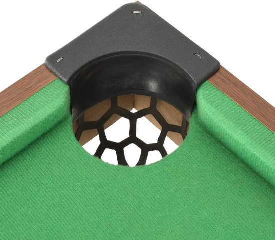 Mini Pool Tafel - Biljarttafel Klein - Indoor Spelletjes - Draagbaar Ontwerp - 92x52x19 cm - Bruin en Groen van mini — afbeelding 4