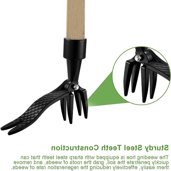 13 cm onkruidverdelger - handmatig, 2-delig, aluminiumlegering - tuingereedschap met gehard stalen tandontwerp van Merkloos	 — afbeelding 2