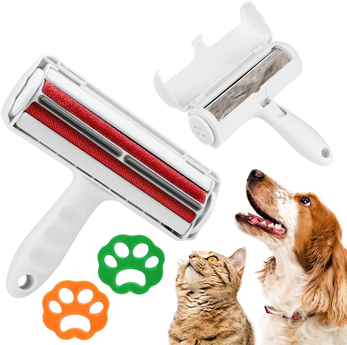 Dailygoody - Magische rol tegen dierenharen - Anti-haren borstel - Herbruikbaar en makkelijk te reinigen - Geschikt voor kleding en meubels - 2x epila..