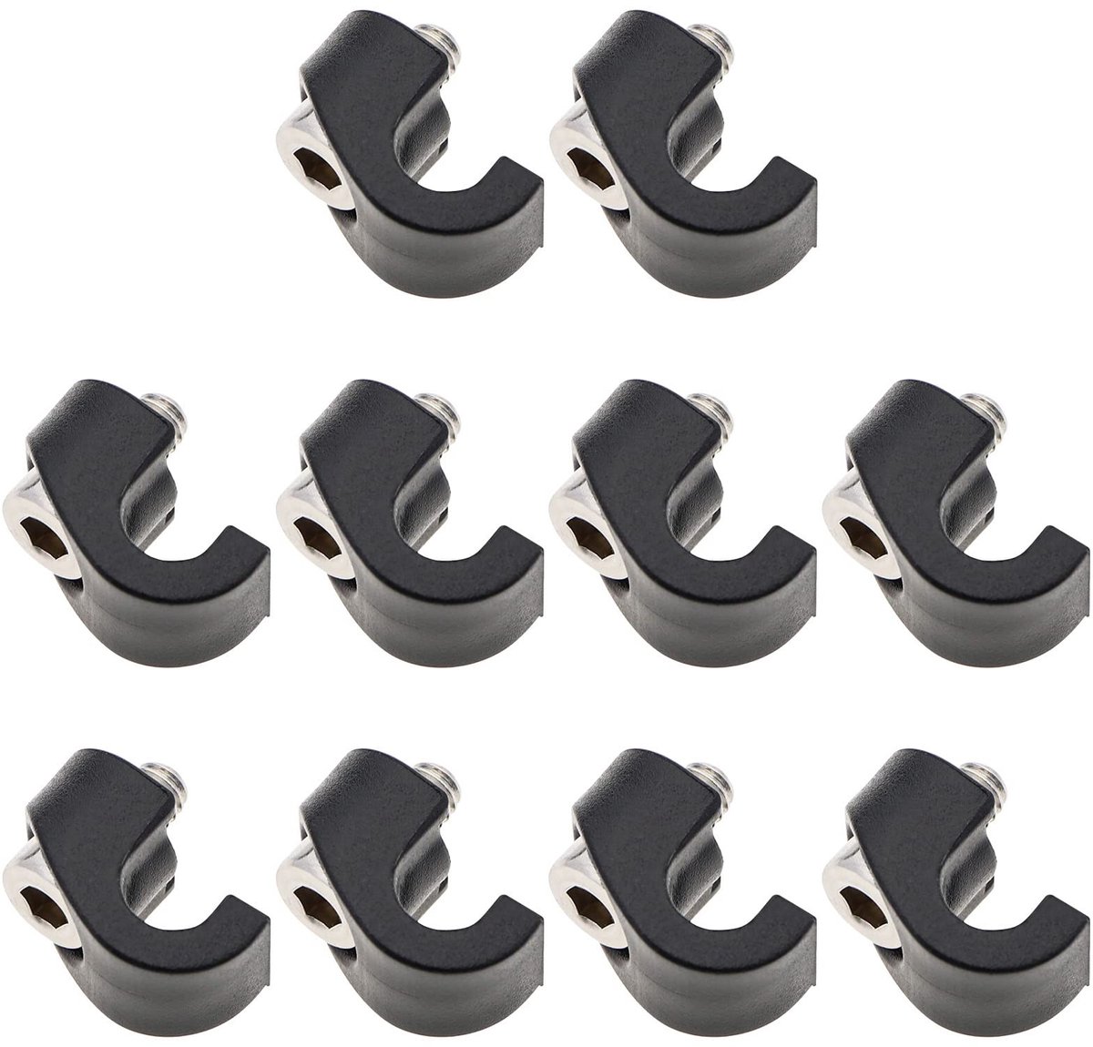 Dailygoody - Fiets Vork Remkabel Behuizing Klemmen - 10 Stuks - Geschikt voor Mountainbike - C-vormige Gespen - Zwart - Stevige Remslangen