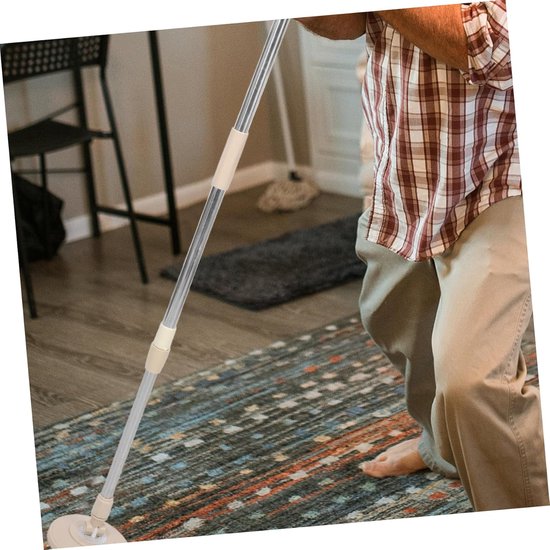 Dweilstok Met Dweil - Schoonmaaksteel - Huis Schoonmaken - Afneembaar Roterend - 104cm Verstelbaar - Multi — afbeelding 3
