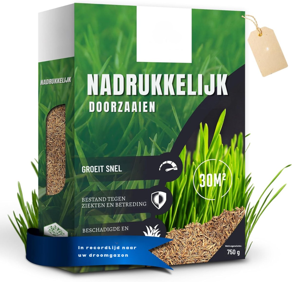 AHD® Graszaad - Graszaad Herstel - Graszaad Schaduw - Graszaad Speelgazon - Groen - 20cm x 15cm x 13cm
