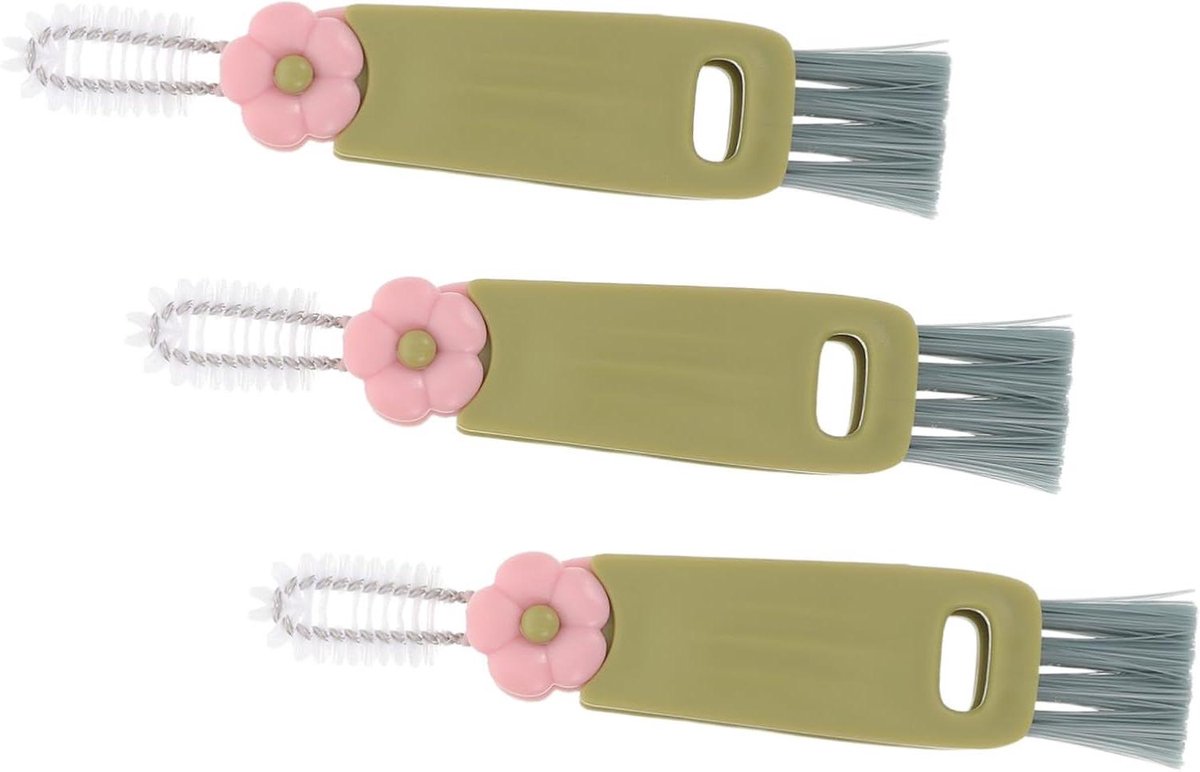 Kierenborstel Set - Dekselreiniger Flessenborstel - Hygiënisch Drank Gebruiken - Speciaal Voor Dekselkieren - 12 cm Lengte - Lichtgroen