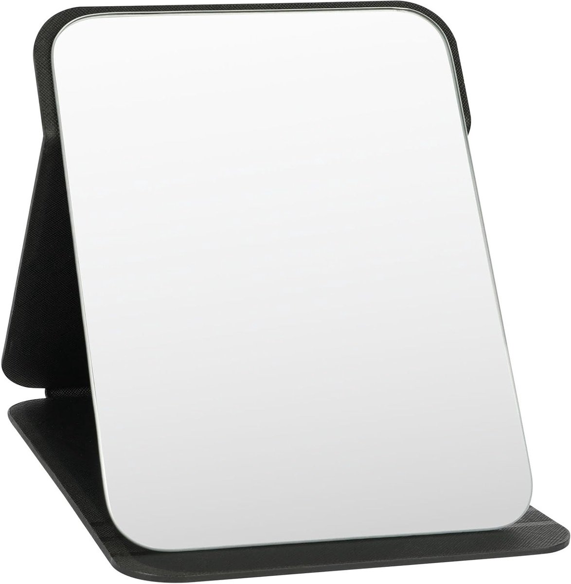 Vouwbare Reismirror van PU Leer, Draagbare Cosmetische Spiegel, Compacte Tafelspiegel met Verstelbare Hoek voor Thuis en Reizen, 16 x 11 cm