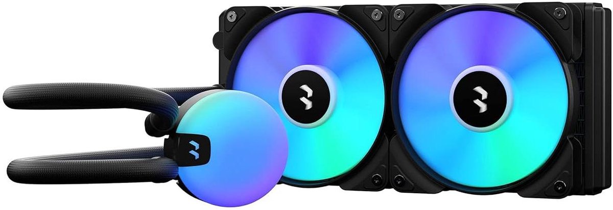CPU Waterkoeler - Vloeistofkoeler AIO - Computer Koeling - Draaiend Logo - 240mm - Zwart